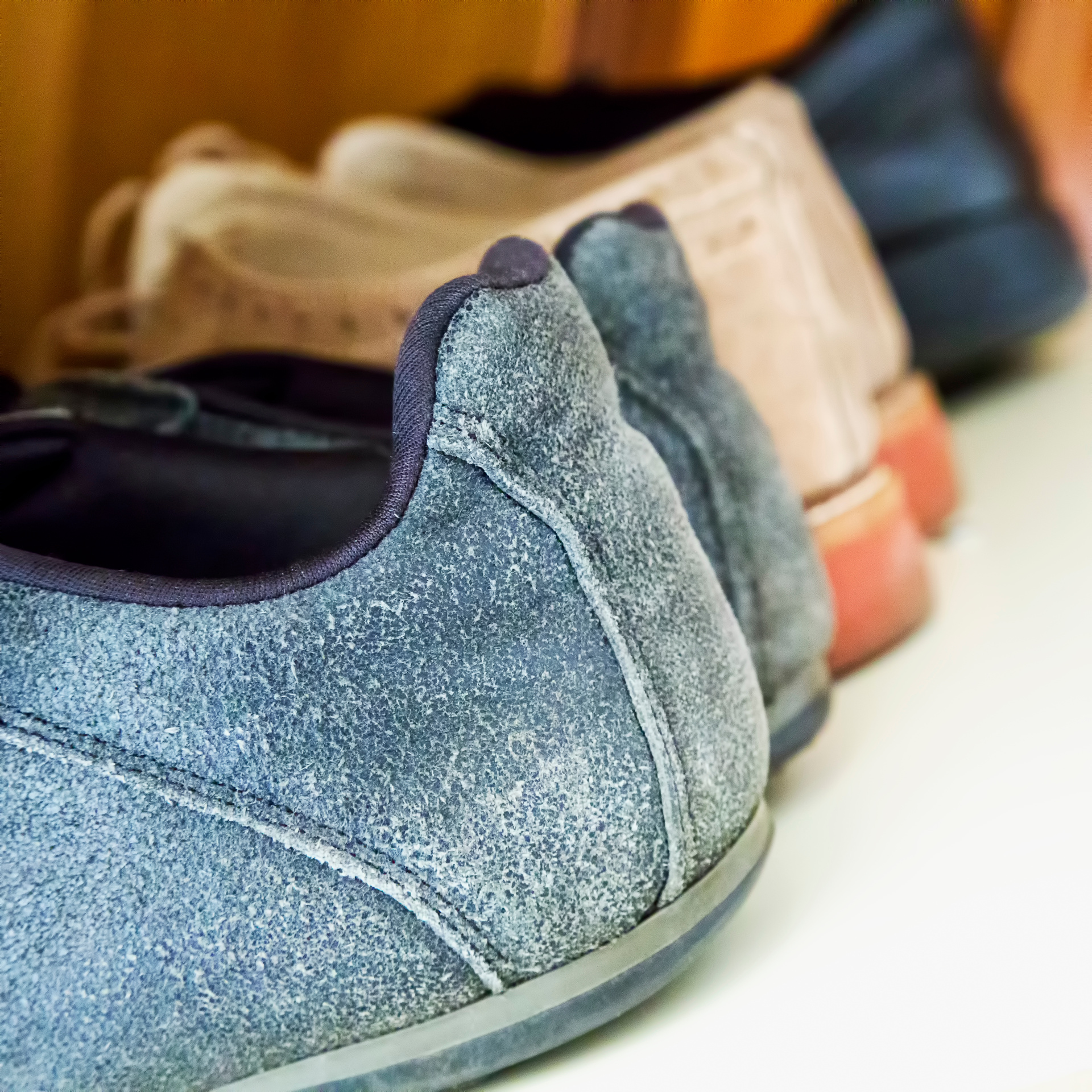 Shoes in a shoe rack